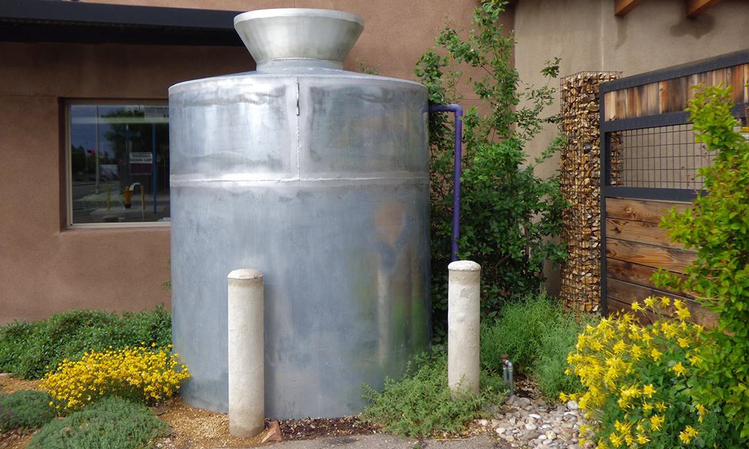 Water Cistern with Xeric landscape